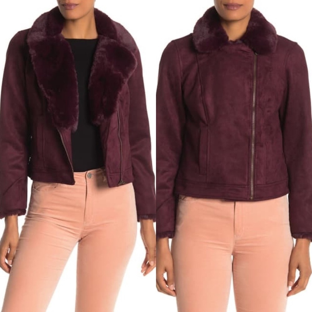 CATHERINE MALANDRINO Faux FurTrimmed Faux Suede